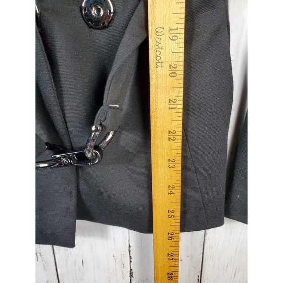 Zara Basic Collection Womens Long Sleeve Fold Over Collar Blazer Sz Small Black - Picture 4 of 5